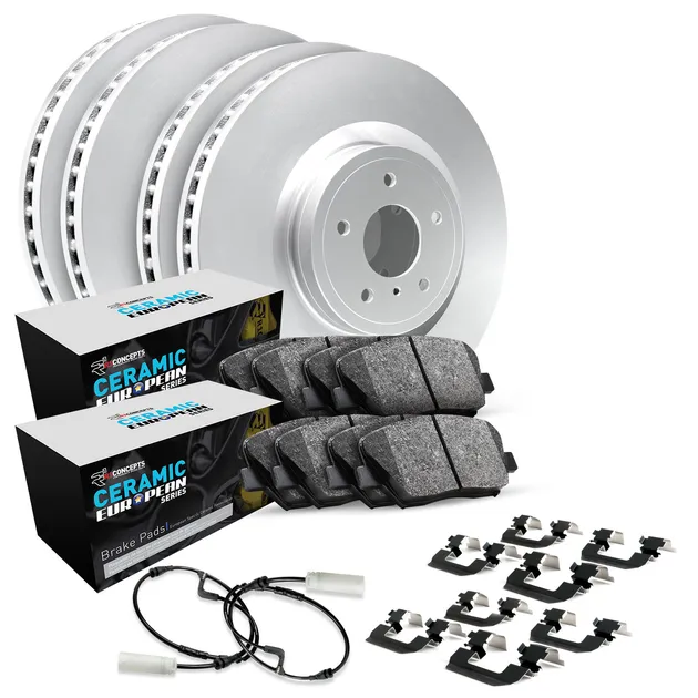 R1 Concepts WDTS2-12758 Brake Rotors - Carbon Coated W/ Euro Ceramic Pads